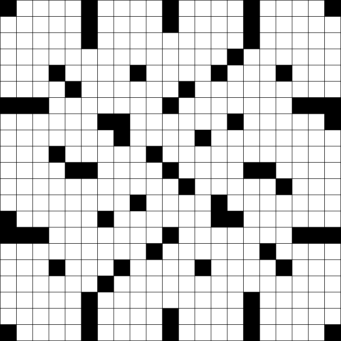 21x21 Crossword Puzzle Grid