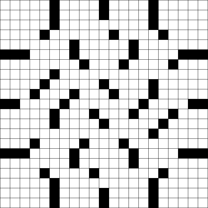 21x21 Crossword Puzzle Grid